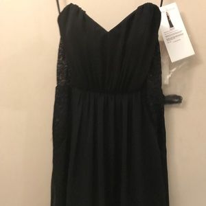 Hayley Paige black chiffon 9434 with lace sides